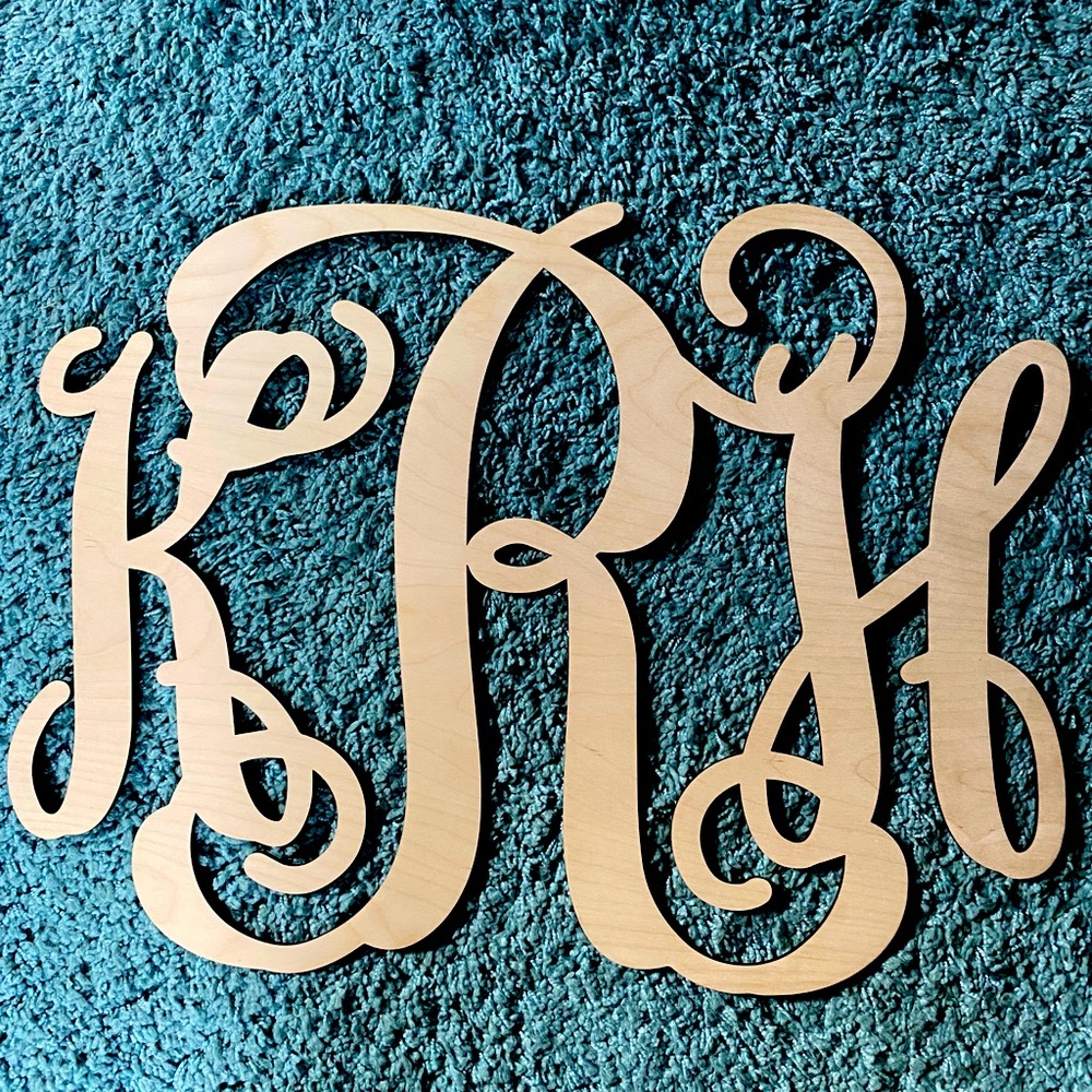Wood monogram kRh